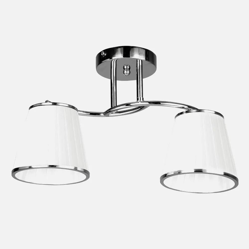 Lampara Lantanas 2xe27 Cromo Pantalla Balnca 24x43x15,5 Cm