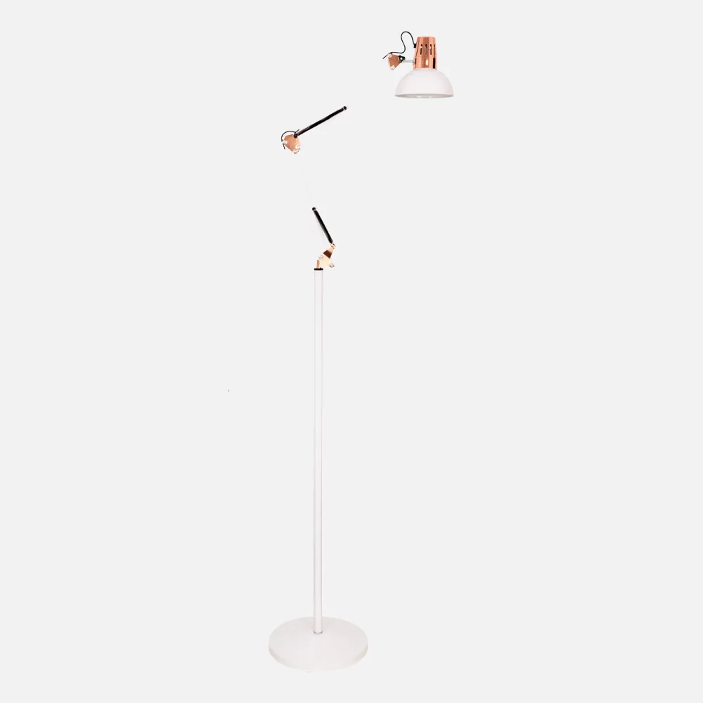 140341067 - Desk lamp Of Foot Articulated Rutilo 1xe27 White/copper 180x28x28 Cm