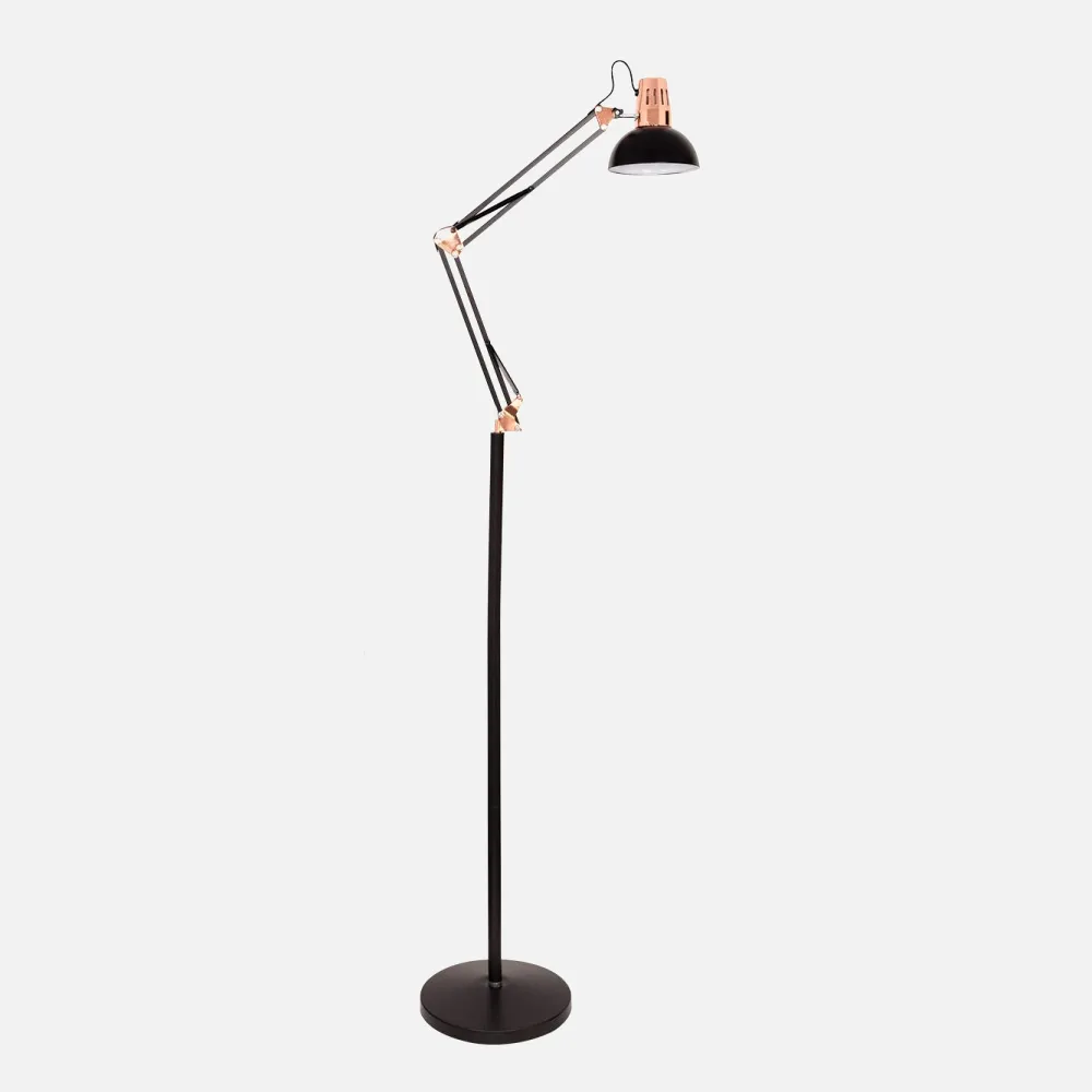 140341066 - Lâmpada de chão articulada Rutilo 1xe27 Preto/Cobre 180x28x28 Cm