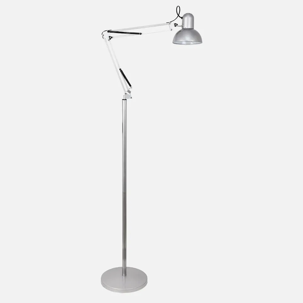140341010 - Flexo De Pie Articulable Rutilo 1xe27 Plata 180x28x28 Cm