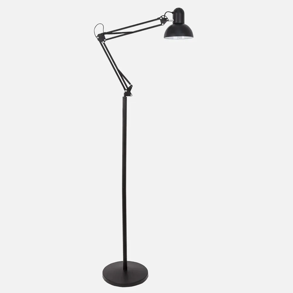 140341009 - Flexo De Pie Articulable Rutilo 1xe27 Negro Mate 180x28x28 Cm