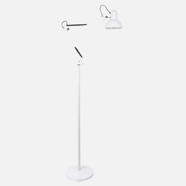 Flexo De Pie Articulable Rutilo 1xe27 Blanco 180x28x28 Cm