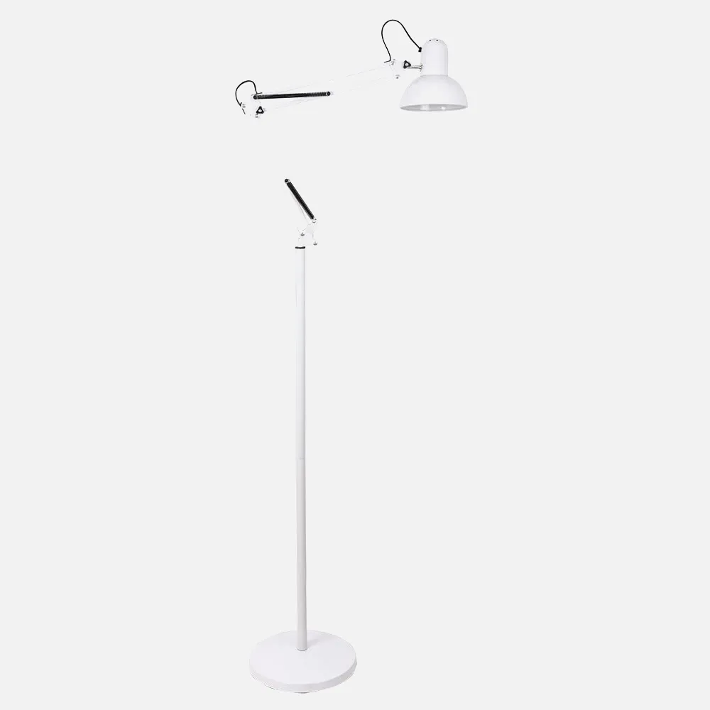 Flexo De Pie Articulable Rutilo 1xe27 Blanco 180x28x28 Cm