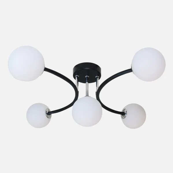 Lâmpada Havana 5xg9 Preto/Cromo 48x46x22 Cm