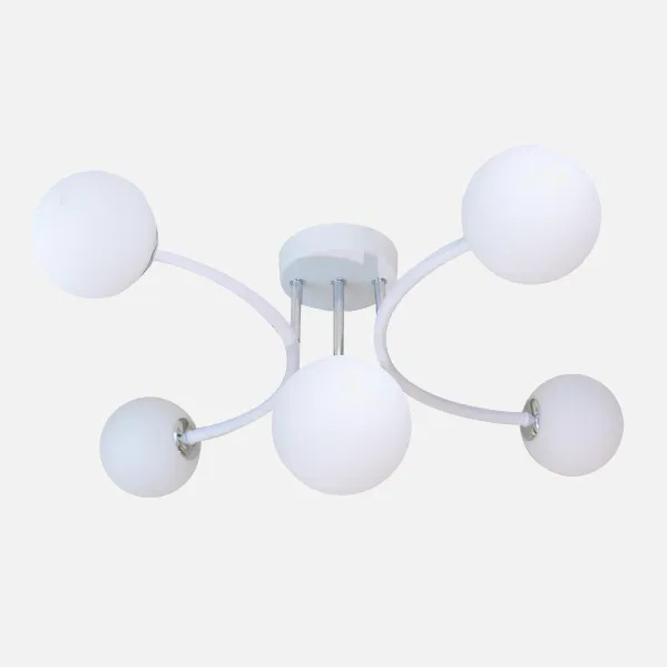 Lampara La Habana 5xg9 Blanco/cromo 48x46x22 Cm