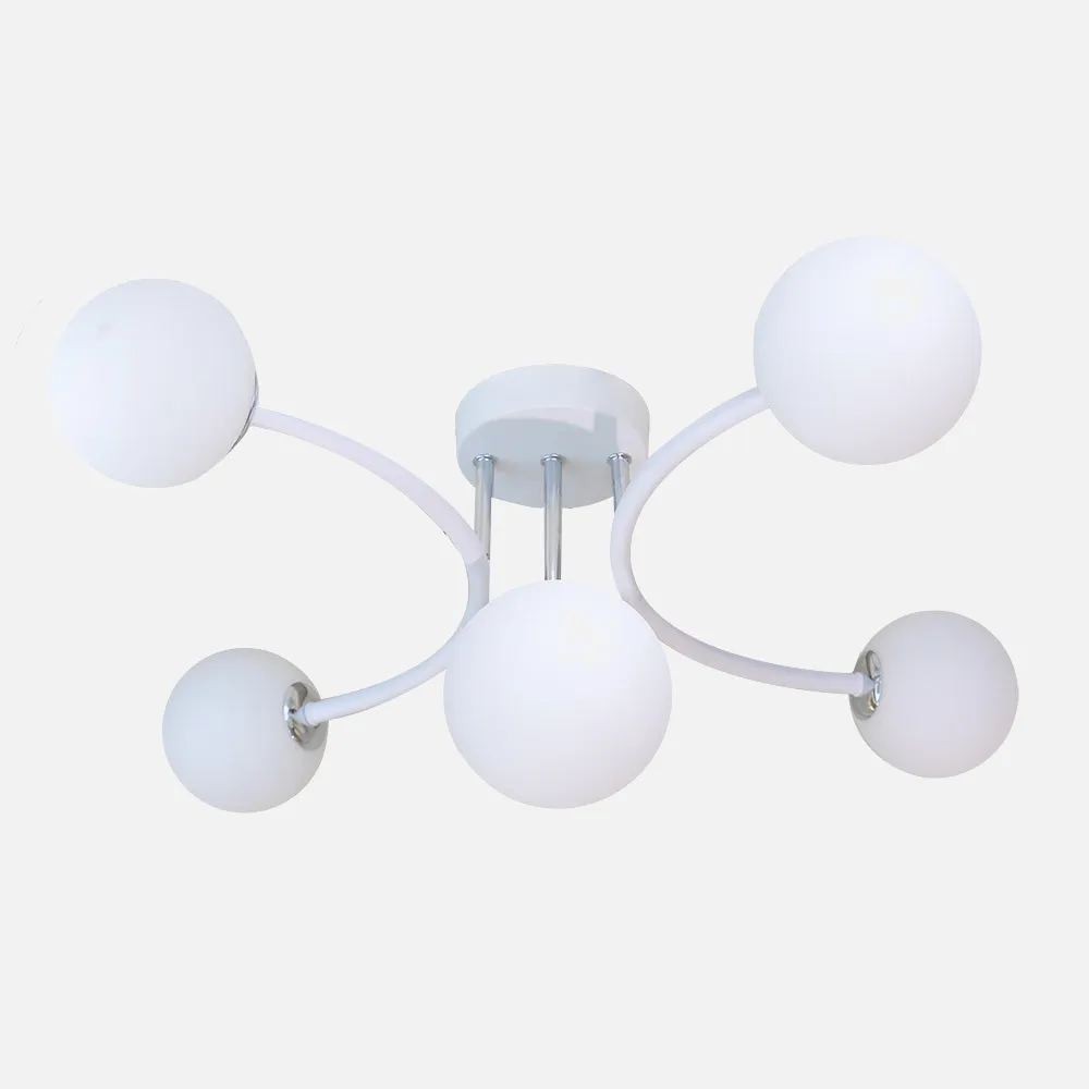 154555001 - Lampara La Habana 5xg9 Blanco/cromo 48x46x22 Cm