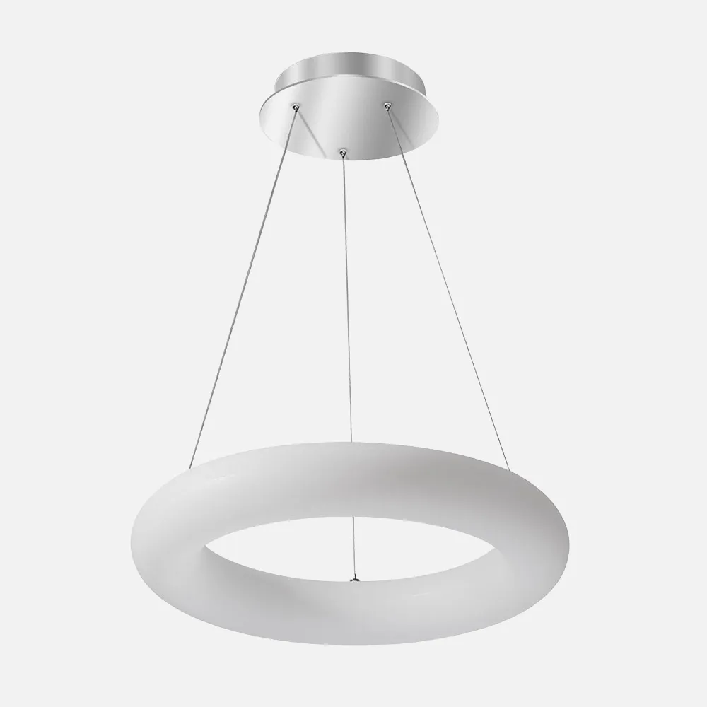 Colgante Paris 48w 3000-4000-6500k Blanco/plata  Regx55x55 Cm 4080 Lm C/remoto, Memoria Y Reg.intensidad