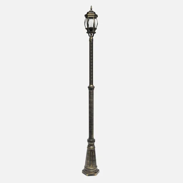 Farola Exterior Aluminio Caelum 1xe27 Neg/oro Ip44  228x18x18 Cm