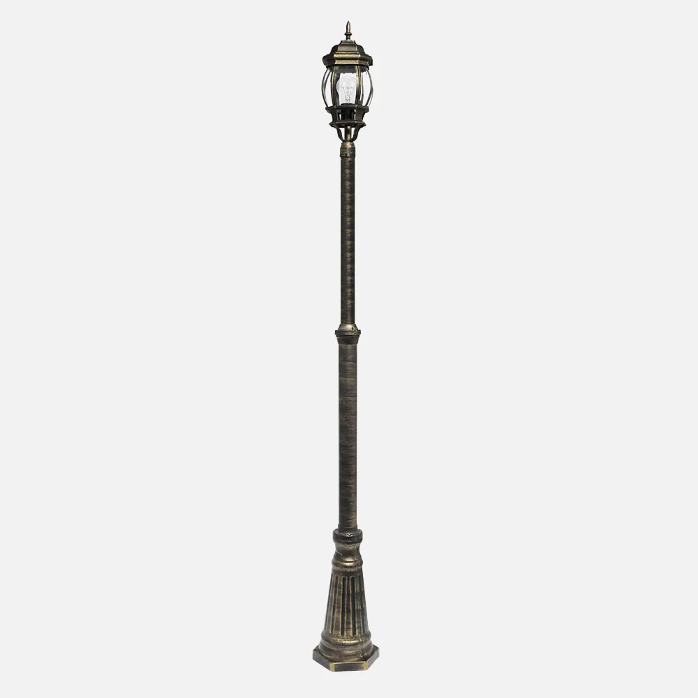149541016 - Farola Exterior Aluminio Caelum 1xe27 Neg/oro Ip44  228x18x18 Cm