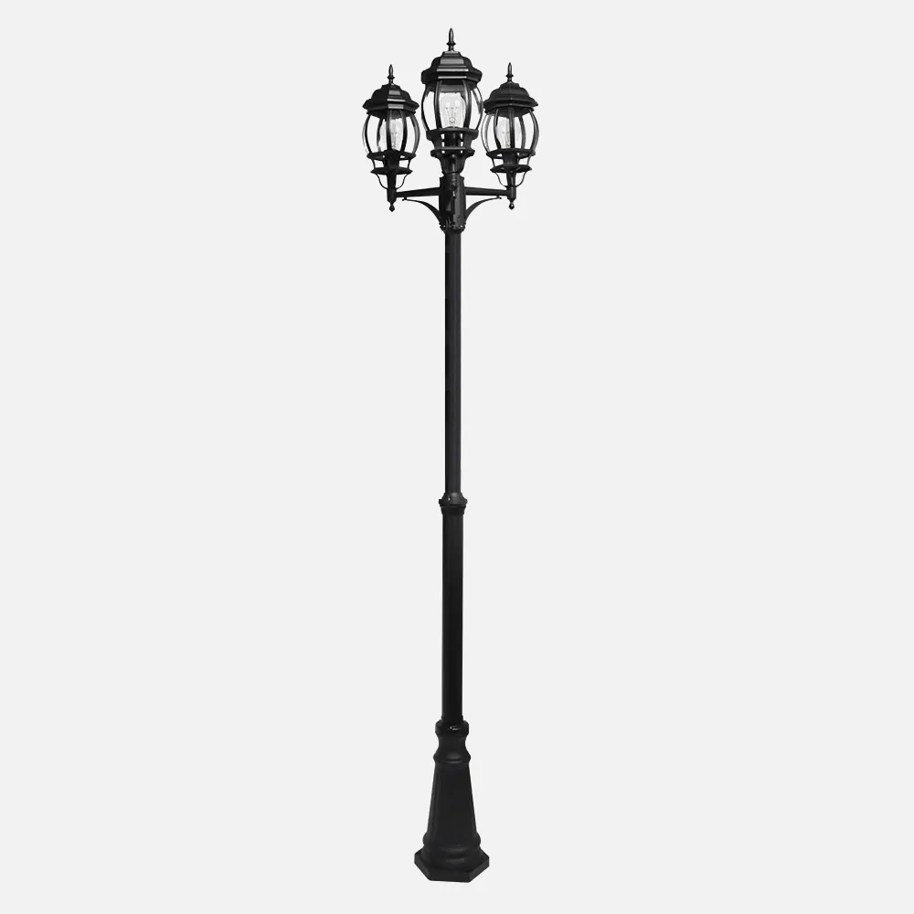 149543009 - Farola Exterior Aluminio Caelum 3xe27 Negro Ip45 228x55x55 Cm