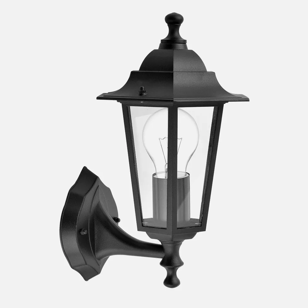 Aplique Exterior Aluminio Auriga 1xe27 Negro Ip44 32x22x17 Cm