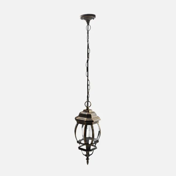 Colgante Exterior Aluminio Caelum 1xe27 Neg/oro    Regx16x16 Cm  Ip44