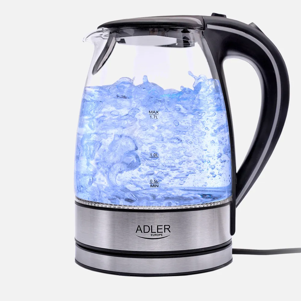 Hervidor De Agua Elect. De Vidrio 0,5-1,7 L 2200w Apagado Automatico.filtro Anti-cal