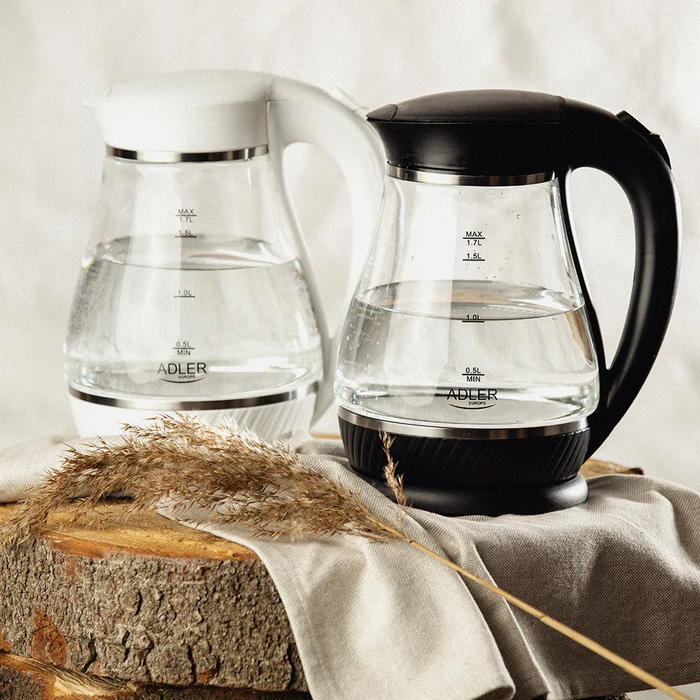 Hervidor De Agua Elect.de Vidrio Jarra Negro 1,7l  2200w.apagado Automatico.