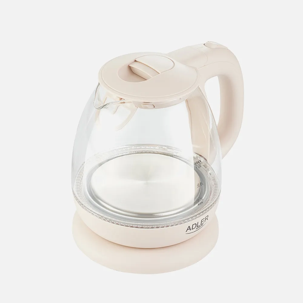 Hervidor De Agua Elect.de Vidrio Jarra 1l 1100w Apagado Automatico.