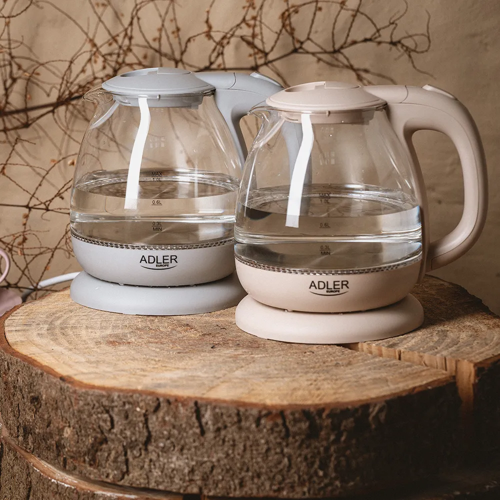 Hervidor De Agua Elect.de Vidrio Jarra 1l 1100w Apagado Automatico.