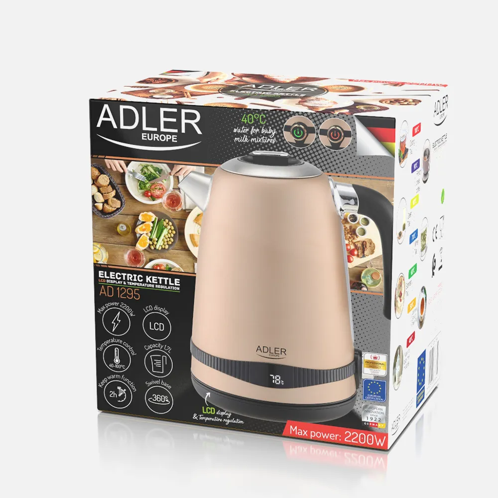 Hervidor De Agua Elect. Acero Inox. 1.7l 2200w Pantalla Lcd Mantenimiento Temperatura