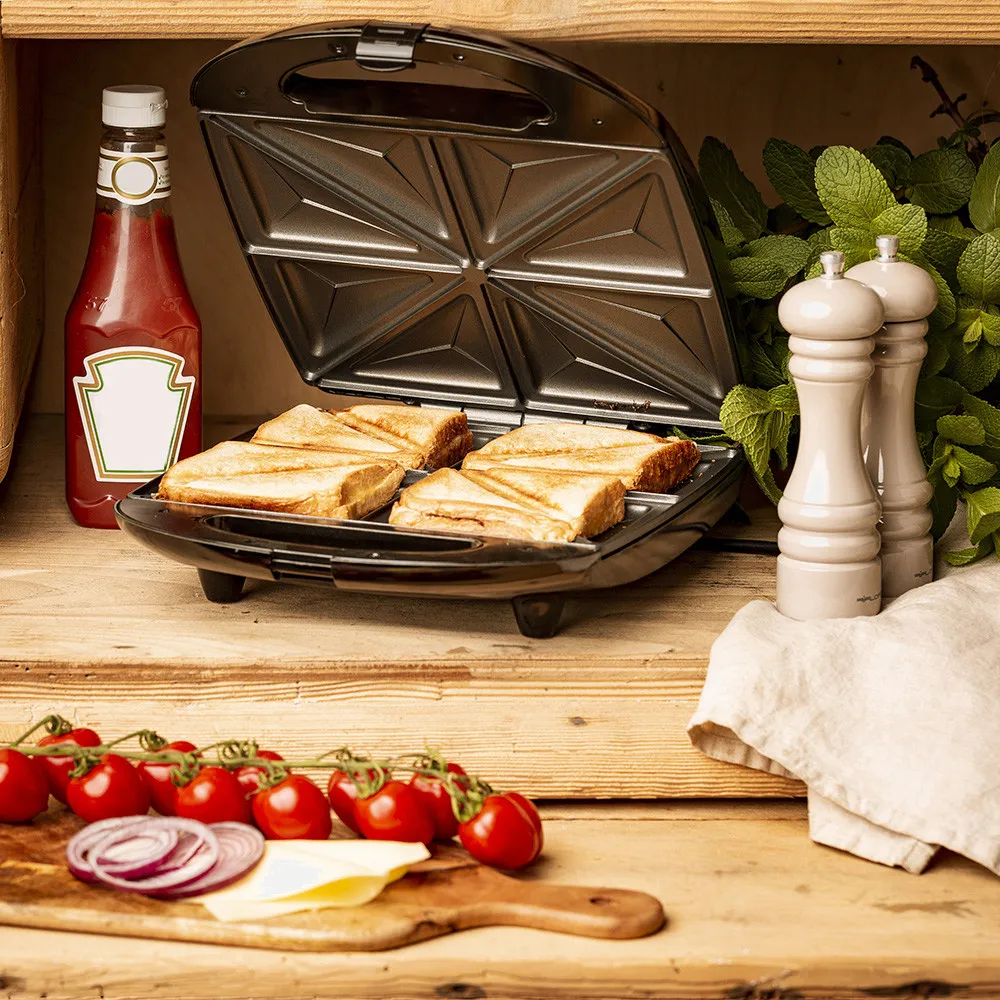 Sandwichera XL C/termostato 1500w 4 Compartimentos Antiadherente