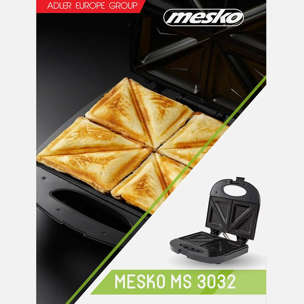 Sandwichera C/termostato 850w Recubrimiento Antiadherente