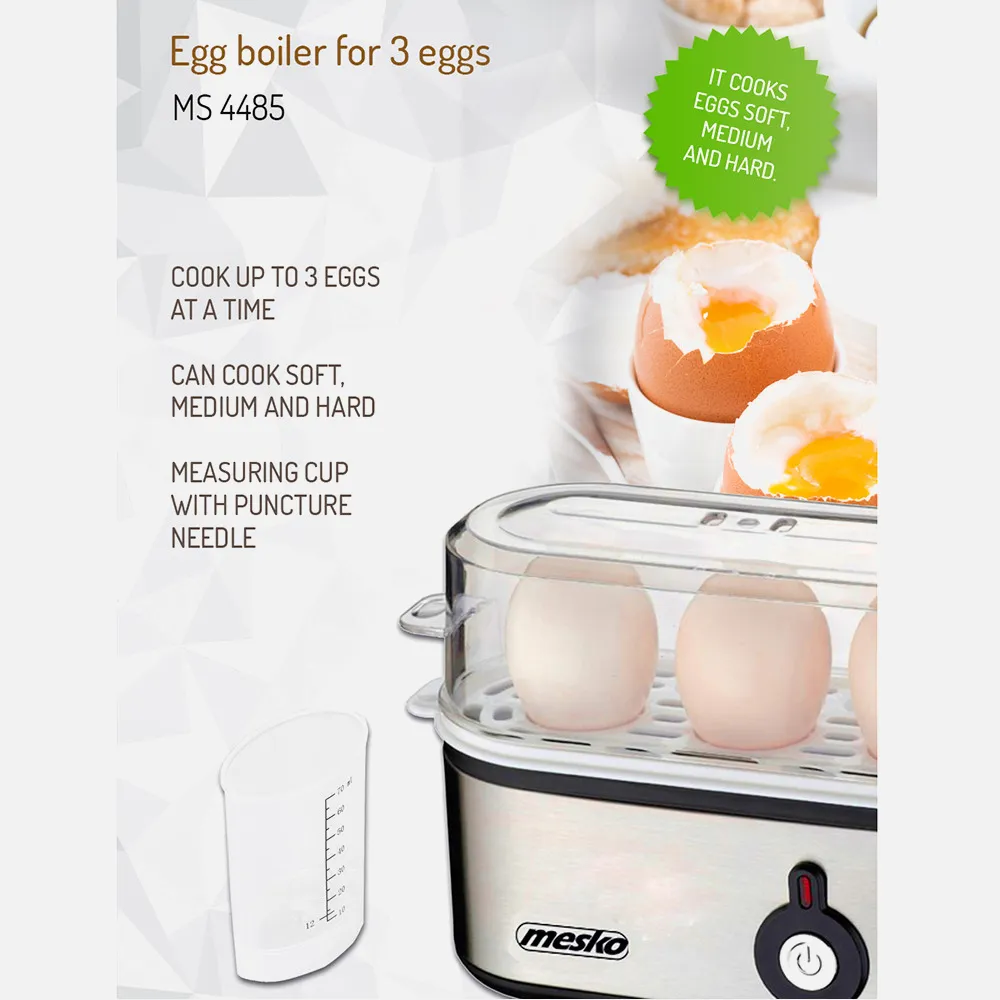Hervidor De Huevos 3 Unid. 350w Suave,medio Y Duro