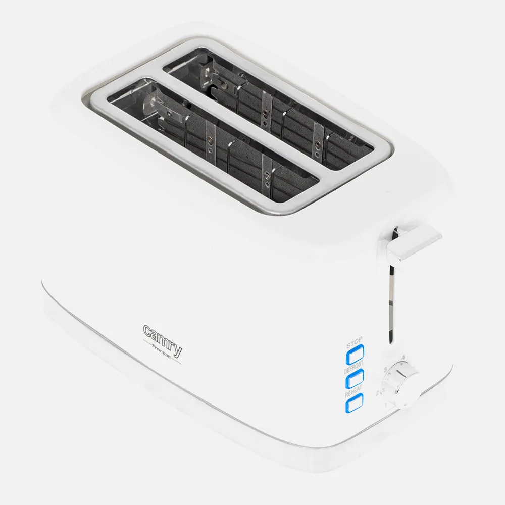 Tostadora 2 Reban. 900w Blanca Parrilla Superior Apagado Automatico Y Boton Detener