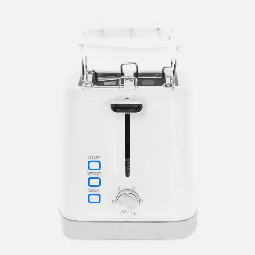 Tostadora 2 Reban. 900w Blanca Parrilla Superior Apagado Automatico Y Boton Detener