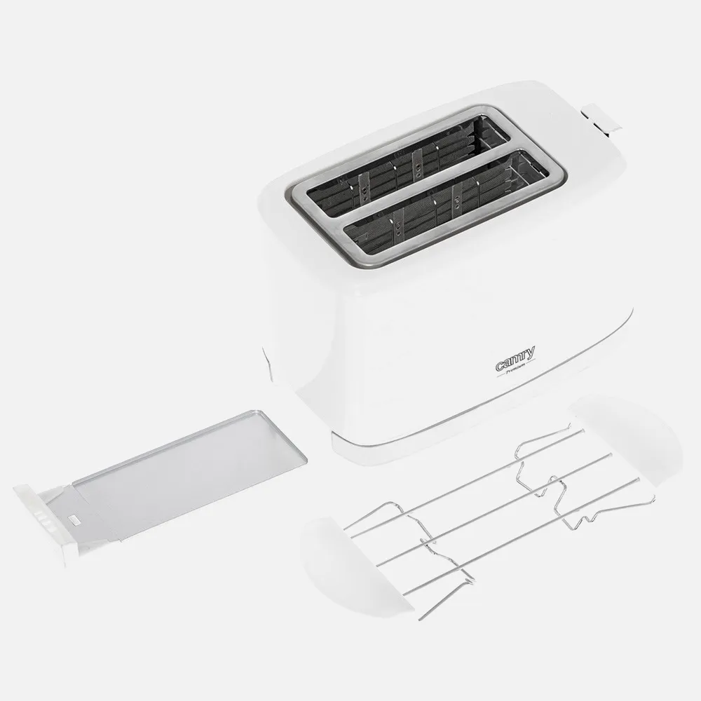Tostadora 2 Reban. 900w Blanca Parrilla Superior Apagado Automatico Y Boton Detener