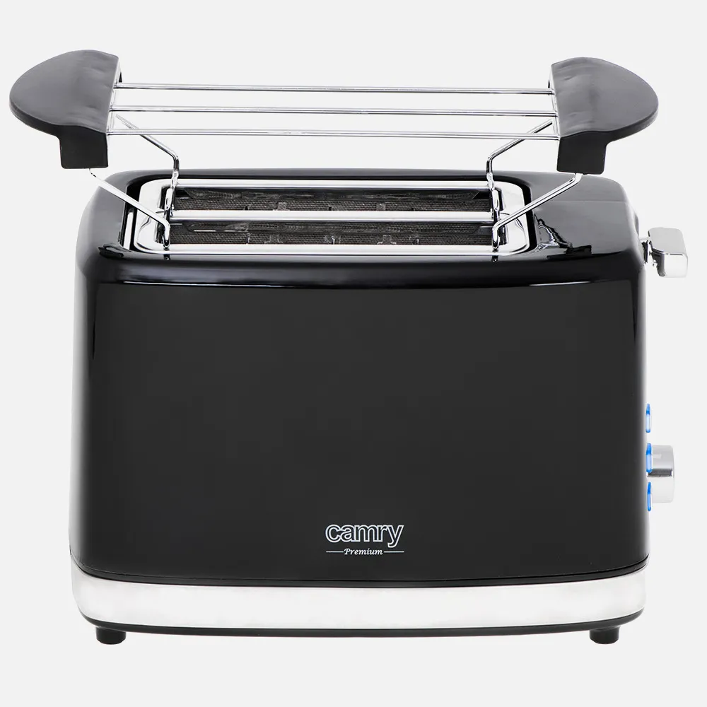Tostadora 2 Reban. 900w Negra Parrilla Superior Apagado Automatico Y Boton Detener