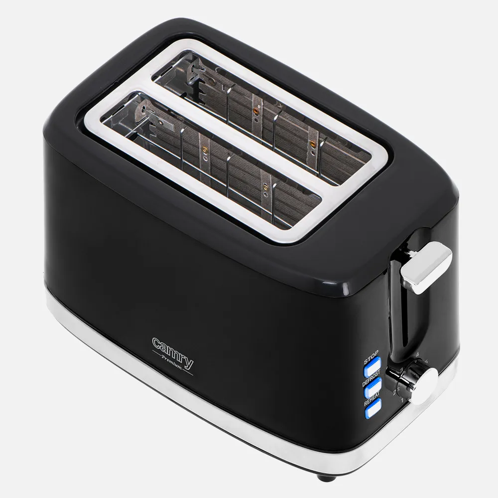 Tostadora 2 Reban. 900w Negra Parrilla Superior Apagado Automatico Y Boton Detener