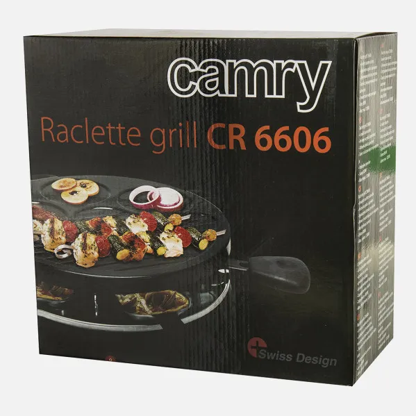 Parrilla Raclette 1200w 6 Sartenes Pequeñas Placa Extraible Antiadherente