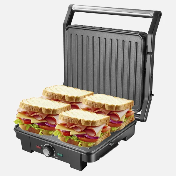 Grill Antiadherente 2800w 180º Bandeja Goteo Placa Xl 29*24 Cm Con Espatula