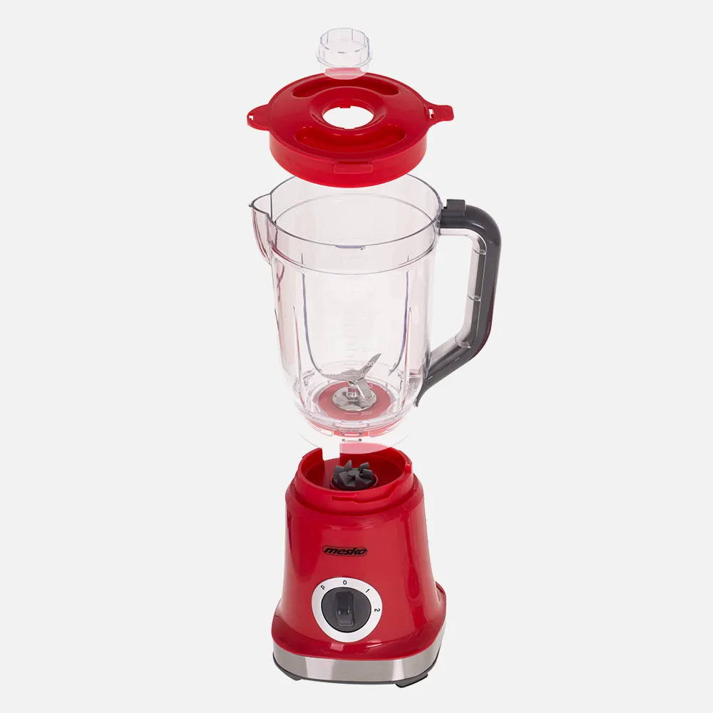 Batidora 1000w 4 Cuchillas Acero Inox. 1.8l Rojo 2 Veloc. Funcion Pulso Vaso Sin Bpa
