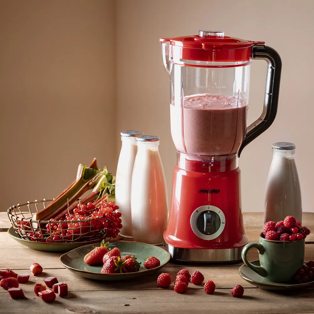 Batidora 1000w 4 Cuchillas Acero Inox. 1.8l Rojo 2 Veloc. Funcion Pulso Vaso Sin Bpa