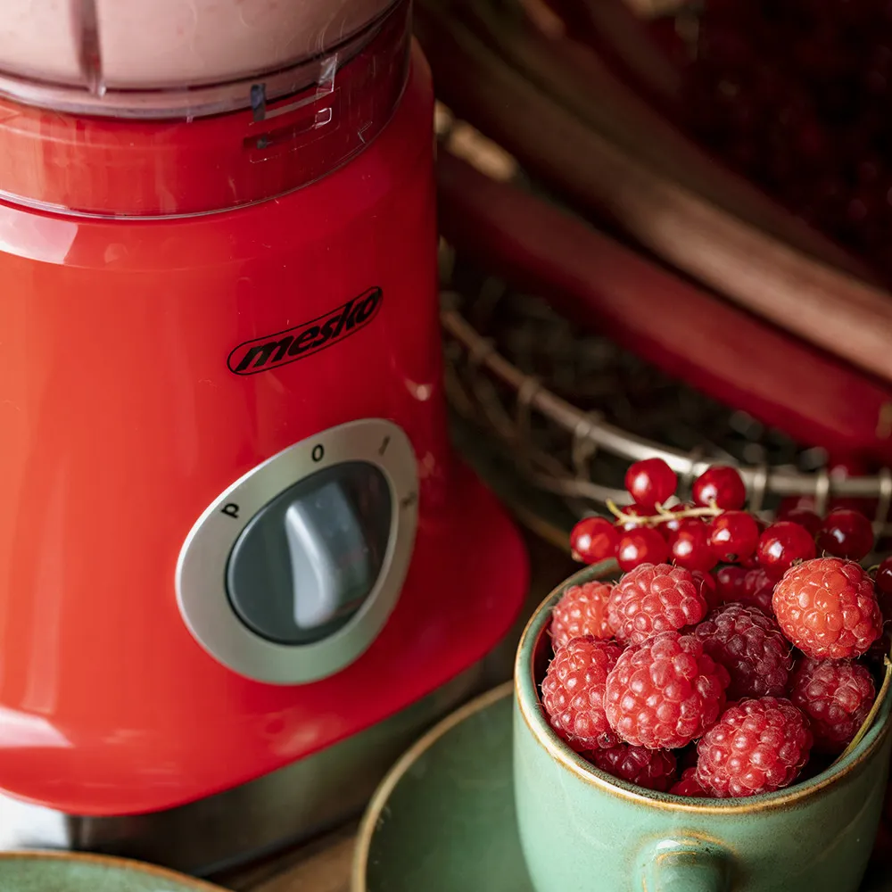 Batidora 1000w 4 Cuchillas Acero Inox. 1.8l Rojo 2 Veloc. Funcion Pulso Vaso Sin Bpa