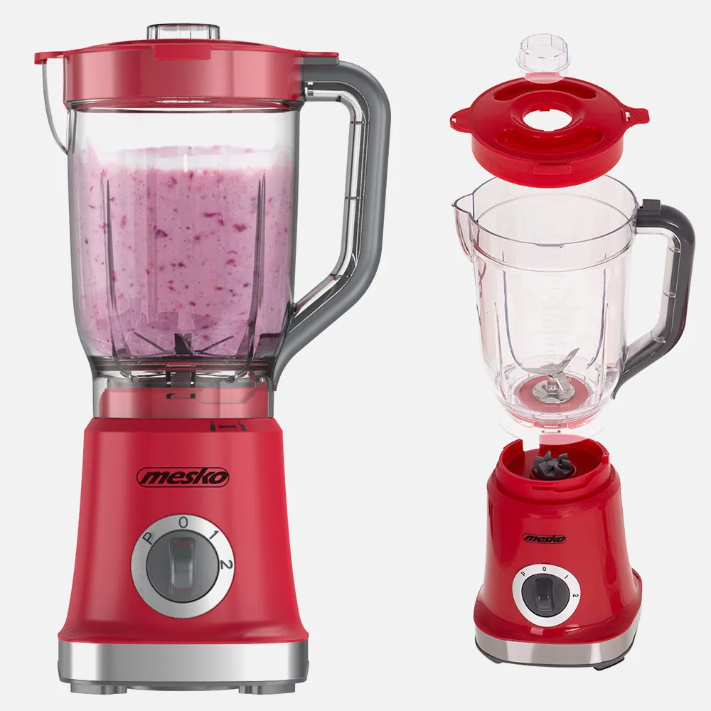 Batidora 1000w 4 Cuchillas Acero Inox. 1.8l Rojo 2 Veloc. Funcion Pulso Vaso Sin Bpa