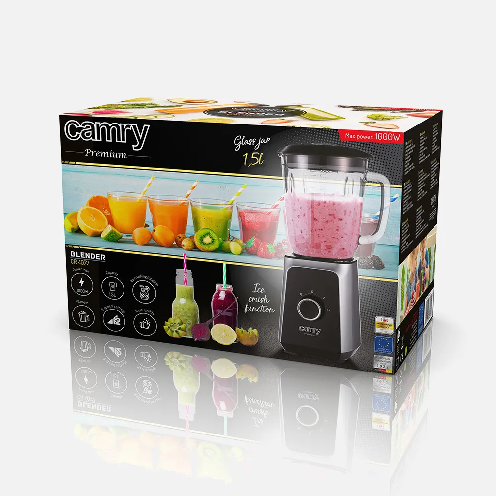 Batidora 1000w Hoja Acero Inox. 2 Velocidades 1.5l 22000 Rpm Tritura Hielo Funcion Pulso