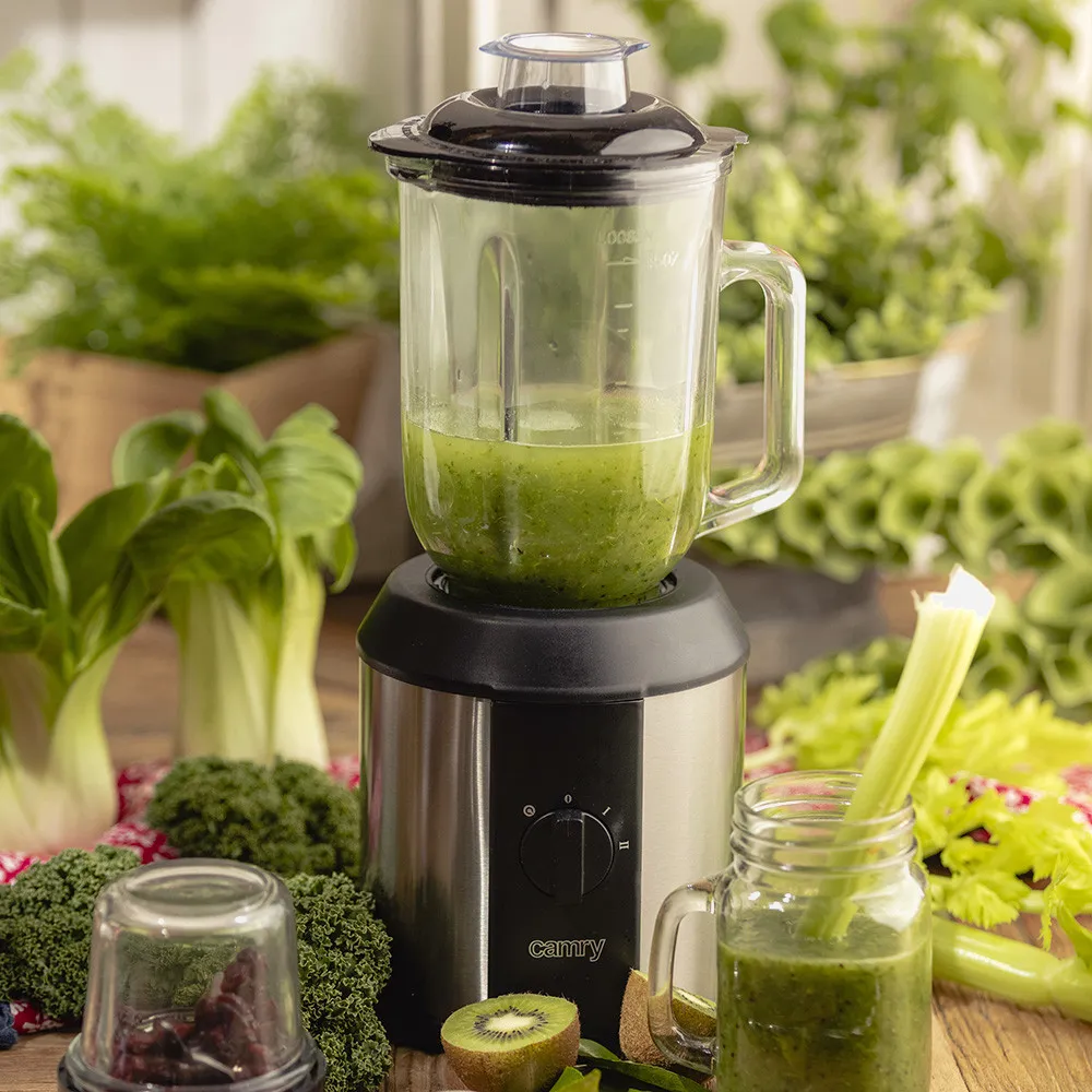 Batidora 1500w 2 Juegos Cuchillas Acero Inox. 1.5l Tritura Hielo 2 Veloc. 20000rpm