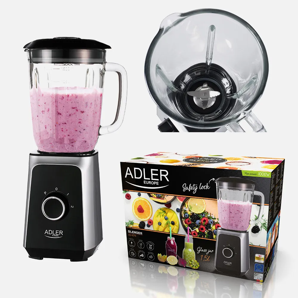 Batidora 1000w Hoja Acero Inox. 22000rpm 2 Veloc.tritura Hielo Funcion Pulso Jarra 1.5l