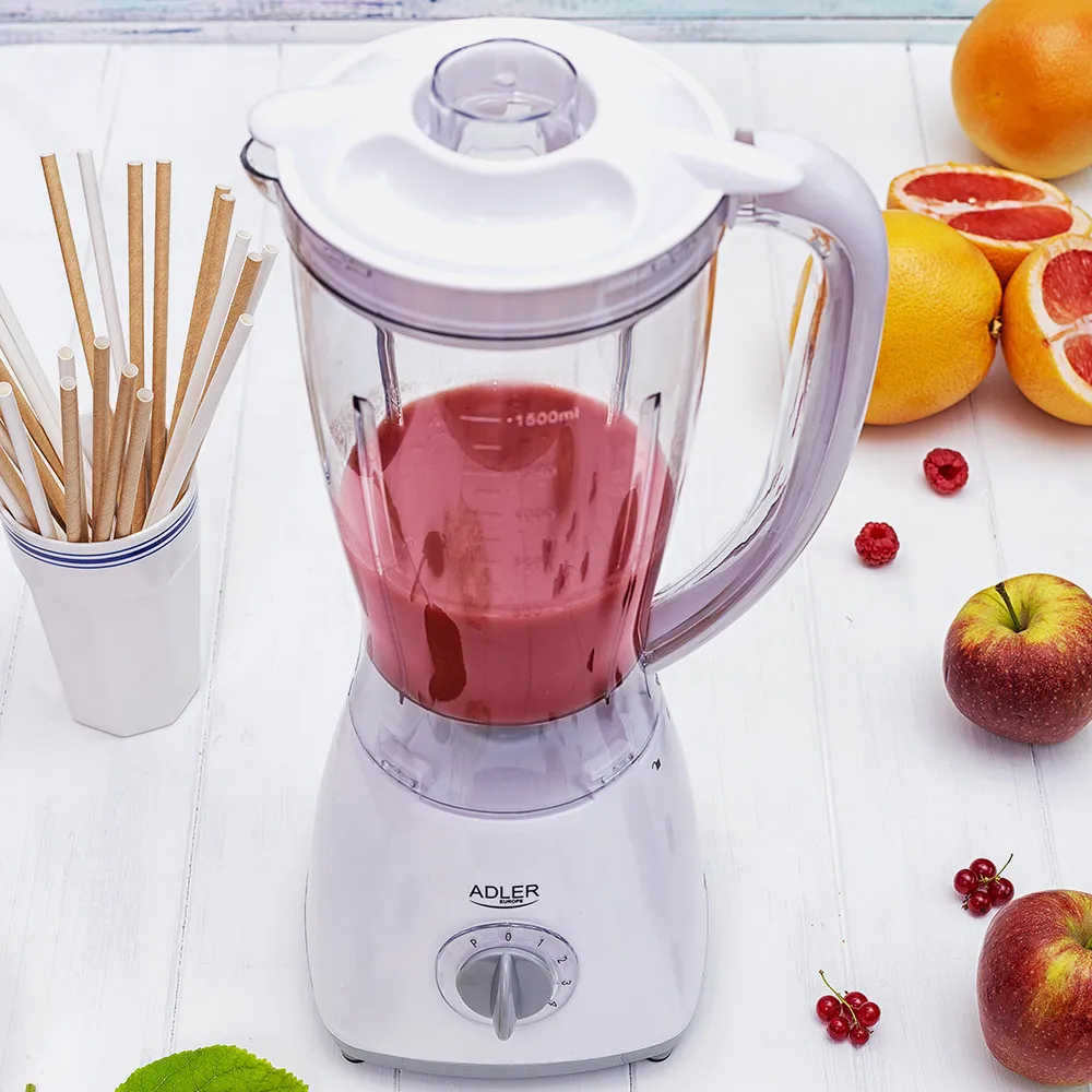 Batidora 450w Hoja Acero Inox. 4 Velocidades Jarra 1500ml. Silenciosa