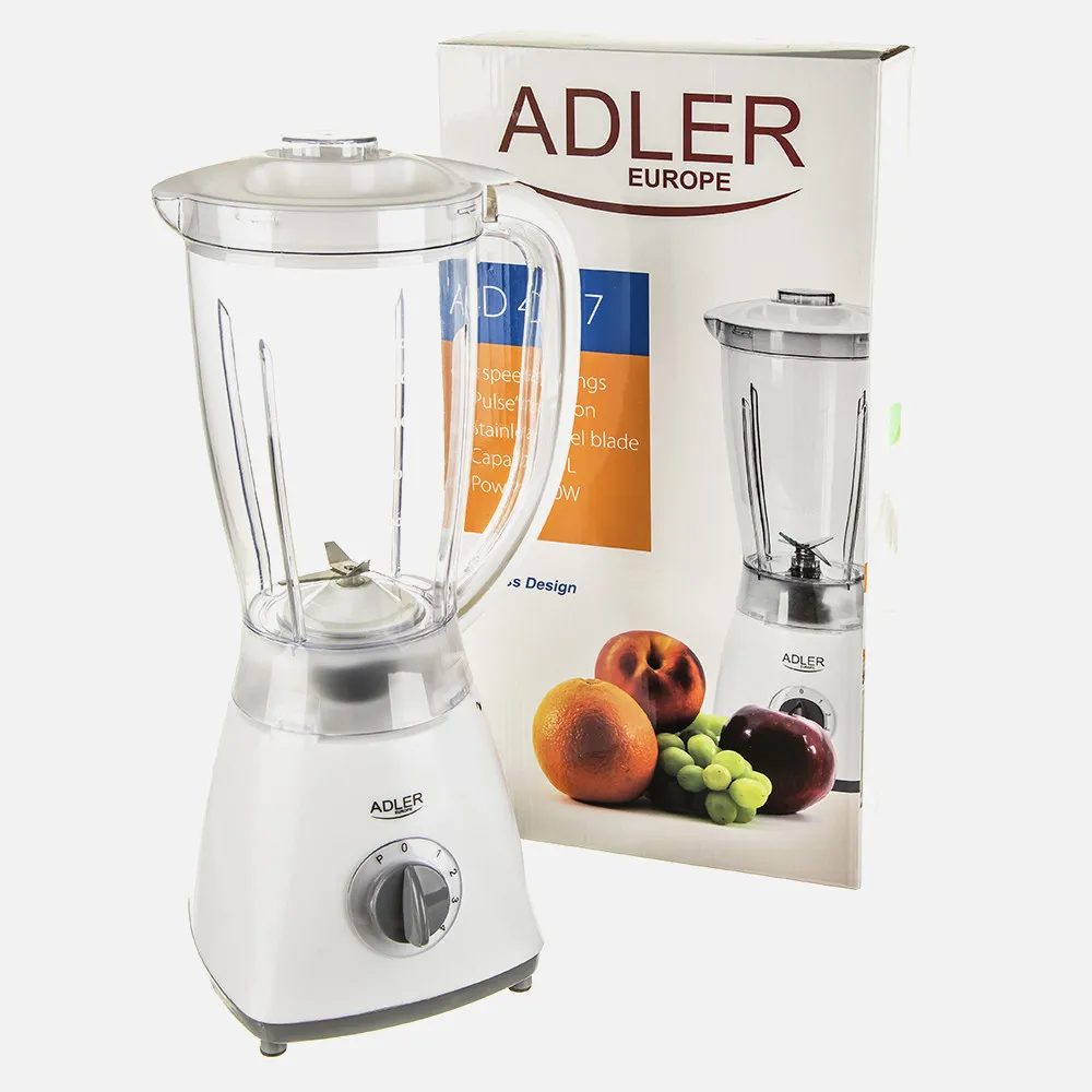 Batidora 450w Hoja Acero Inox. 4 Velocidades Jarra 1500ml. Silenciosa