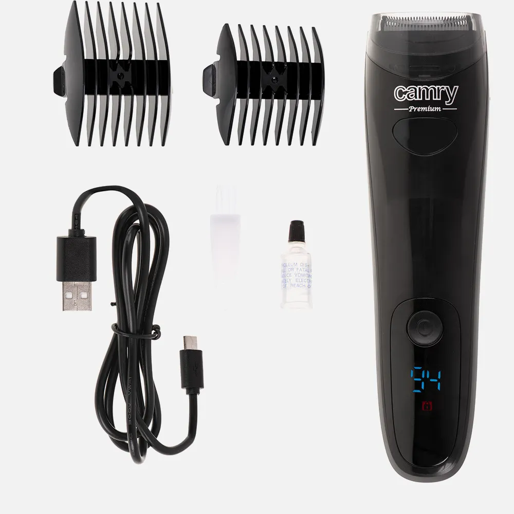 Recortadora Barba Inalambrica Carga Usb Pant. Lcd Tiempo Uso 60min Aspiracion 2 Accesor.
