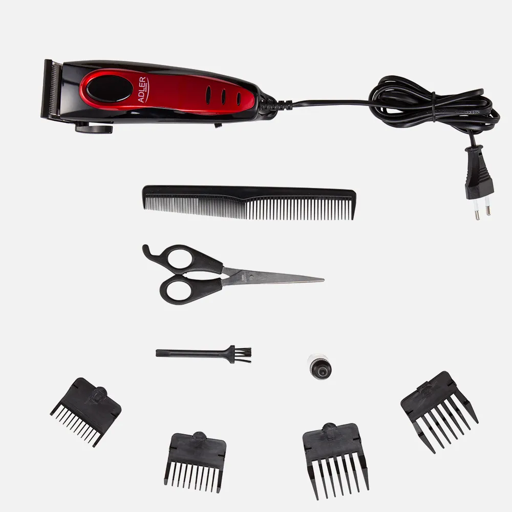 Cortapelos Acero Inox. 15w 4 Acces. Red Electrica Cable 1'9m Cepillo Tijeras Y Aceite
