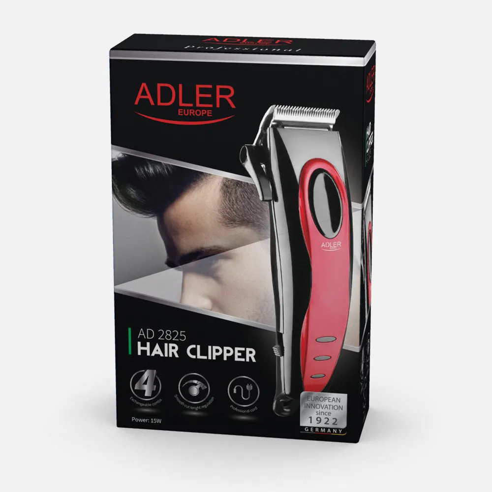 Cortapelos Acero Inox. 15w 4 Acces. Red Electrica Cable 1'9m Cepillo Tijeras Y Aceite