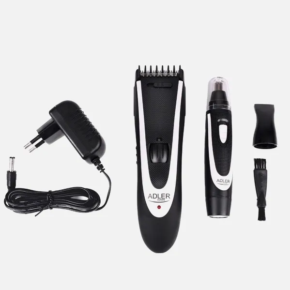 Hair Clippers and Trimmer Stainless Steel. NiMH Battery 24 Cutting Lengths Battery and Mains