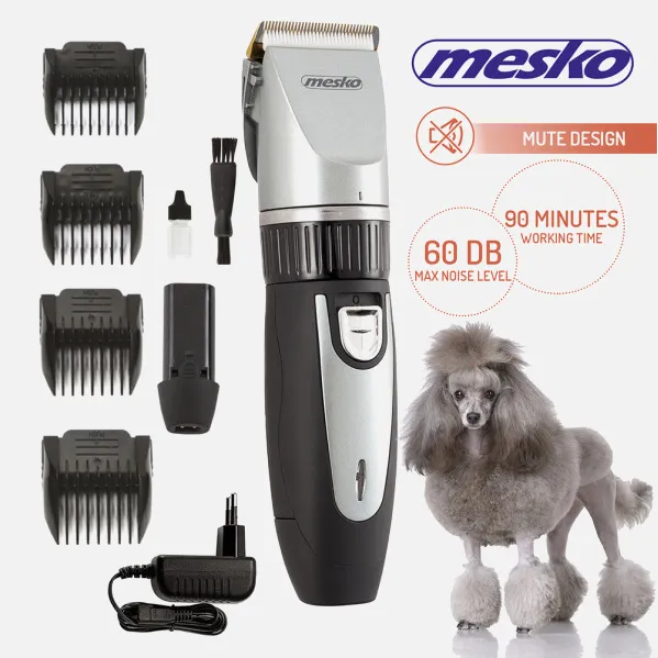Cortapelos Mascotas Titanio Hoja Ceramica 35w Bateria Extra Uso 90min 4 Peines Cable