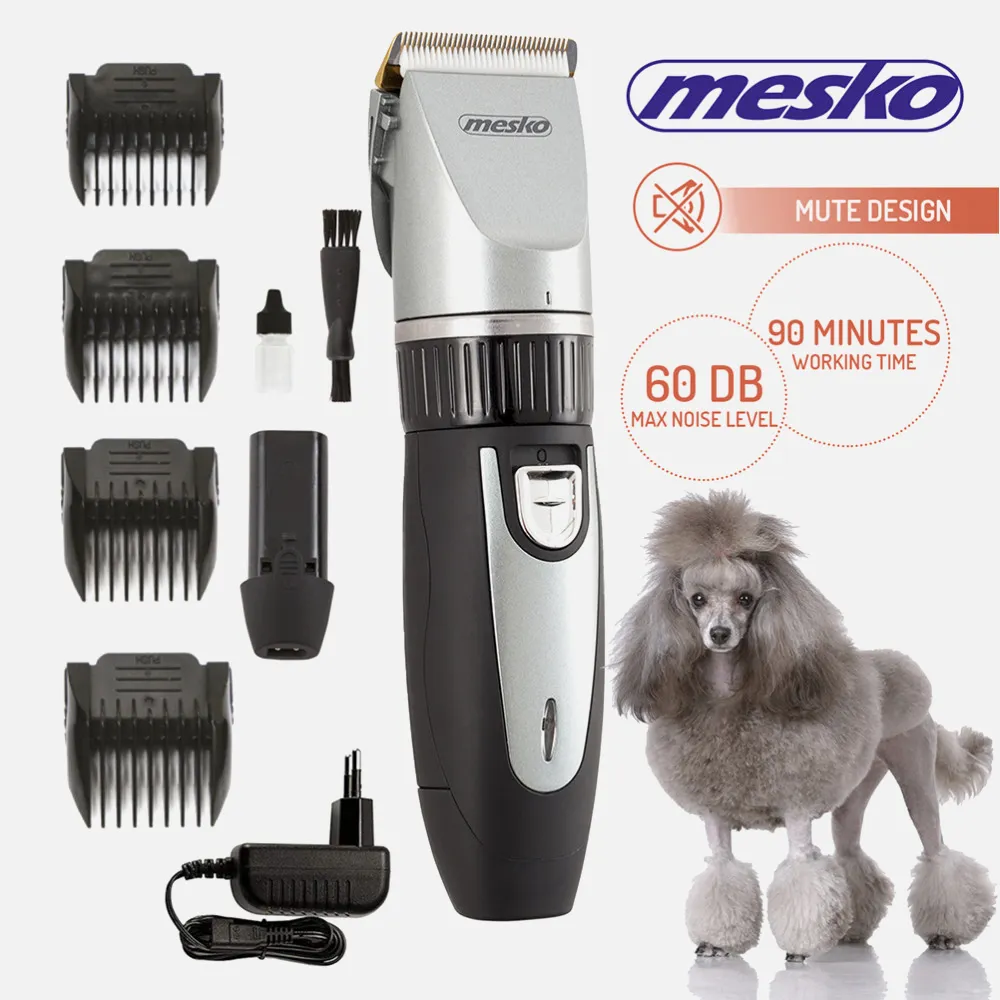 Cortapelos Mascotas Titanio Hoja Ceramica 35w Bateria Extra Uso 90min 4 Peines Cable