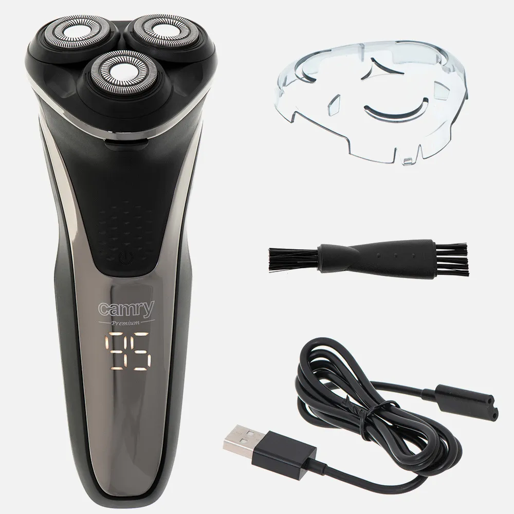 Afeitadora 3 Cabezales 90min Uso Carga Usb 1h Lcd Recortador Plegable Cabezal Impermeable