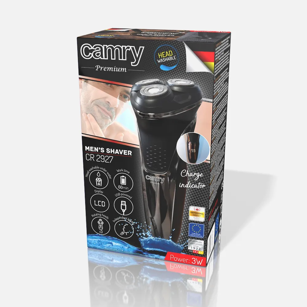 Afeitadora 3 Cabezales 90min Uso Carga Usb 1h Lcd Recortador Plegable Cabezal Impermeable