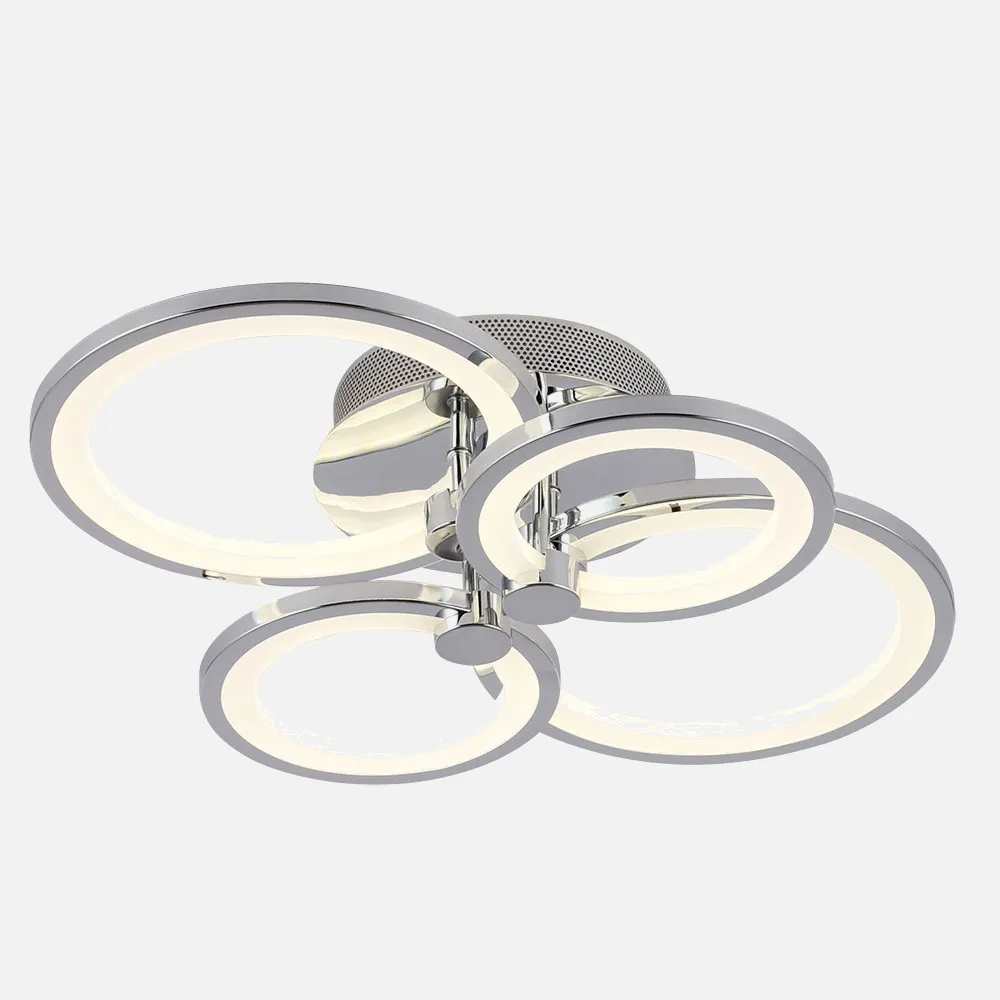 Plafon Sydney 76w 3000-4000-6500k Cromo 13,5x55x41 Cm 10260lm Regulable,memoria Y C.remoto