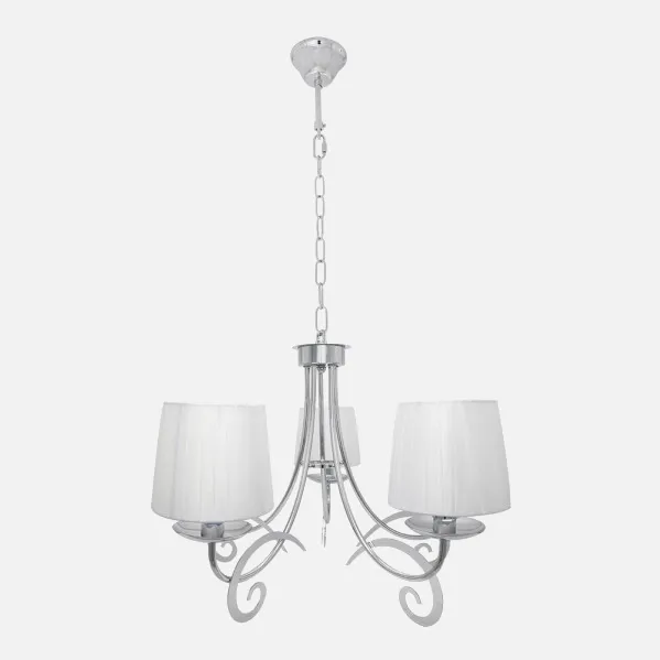 Lampara Luxor 5xe14 Cromo Pant. Blanca Regx61x61 Cm